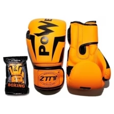 Перчатки боксёрские / боксерские перчатки/ тренировочные перчатки ZTTY . Размер-вес: 12 oz. Материал: кожзаменитель, молт. Цвет: оранжевый с чёрными элементами.