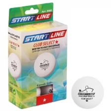 Start Line Мяч для настольного тенниса Start line Club Select, 1 звезда, набор 6 шт., цвет белый