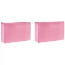 Блок для йоги, EVA, нежно-розовый, 23х15х7.5 см, набор из 2 шт