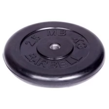 Диск MB BARBELL d 26 мм обрезиненный, чёрный 2,5 кг