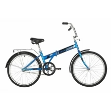 Велосипед NOVATRACK TG-24 Classic 24" (2021) (Велосипед NOVATRACK 24" складной, синий, тормоз ножной, багажник, крылья)