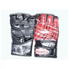 Перчатки спортивные SPRINTER/ перчатки для смешанных единоборств/ перчатки для рукопашного боя кожаные. Размер XL. Цвет: черно-красный.