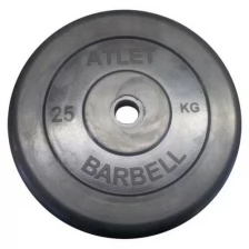 Диск обрезиненный MB Barbell d 31 мм чёрный 25,0 кг Atlet MB-AtletB31-25