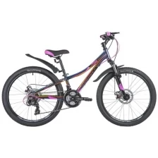 Детский велосипед NOVATRACK 24" KATRINA AL рама 12" фиолетовый металлик 21 скорость 140706