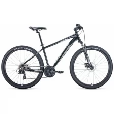 Велосипед FORWARD APACHE 27,5 2.0 disc (27,5" 21 ск. рост 19") 2020-2021, черный/серый, RBKW1M67Q021