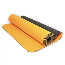 Коврик гимнастический/Коврик SPRINTER/Коврик для йоги/Коврик для фитнеса/Коврик для туризма: толщина 6 мм. Материал: ТРЕ. Цвет: Черно-оранжевый.