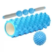 Набор для йоги (валик, ролик, шарик) синий