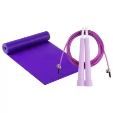Набор для фитнеса (эспандер ленточный+скакалка скоростная), цвет фиолетовый 2579477