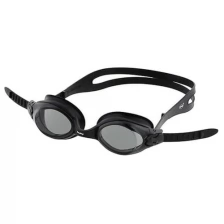 Очки для плавания FASHY Spark II, дымчатые линзы, нерегулируемая переносица, чёрная оправа