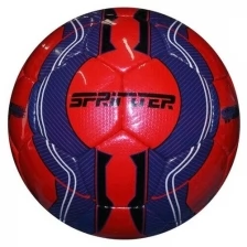 Мяч футбольный/ футбольный мяч/ Мяч для игры в футбол SPRINTER. Размер 5. Цвет основной красный. Цвет дополнительный: синий.