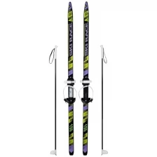 Лыжи подростковые Ski Race с палками из стеклопластика, 150/110 см .
