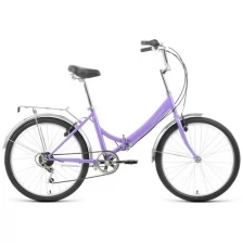 Велосипед складной FORWARD VALENCIA 24 2.0 (6 ск. рост. 16") фиолетовый/зеленый