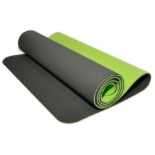 Коврик гимнастический/Коврик SPRINTER/Коврик для йоги/Коврик для фитнеса/Коврик для туризма: толщина 6 мм. Материал: ТРЕ. Цвет: Зелёный.