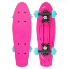 Скейтборд 42 х 12 см, колеса PVC 50 мм, пластиковая рама, цвет розовый ONLITOP 5290559 .