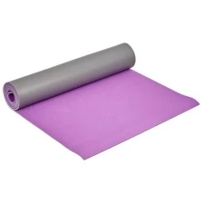 BRADEX Коврик для йоги и фитнеса Bradex SF 0689, 190*61*0,6 см, двухслойный фиолетовый/серый, BRADEX