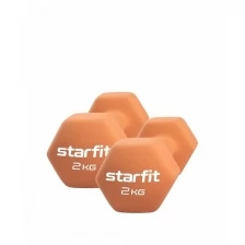 Гантель неопреновая STARFIT Core DB-201 2 кг, оранжевый пастель, пара