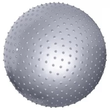 Мяч для фитнеса/ мяч гимнастический/ фитбол GO DO с массажными шипами. Максимальный вес: 130 кг. Диаметр: 65 см, Цвет: серебро.