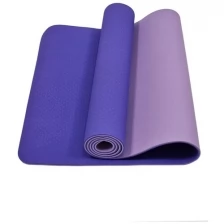 Коврик для йоги 183х61х0,6, TPE, светло-фиолетовый, фиолетовый