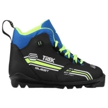 Ботинки лыжные TREK Quest 1 SNS, цвет чёрный, лого лайм неон, размер 31