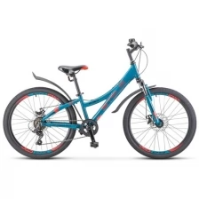 Велосипед подростковый горный Stels Navigator с колесами 24" 430 MD V010 неоново-синий, рама 11.5"