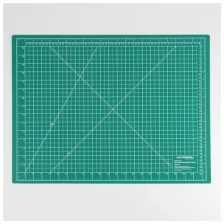 Мат для резки, двусторонний, 60 × 45 см, А2, цвет зелёный
