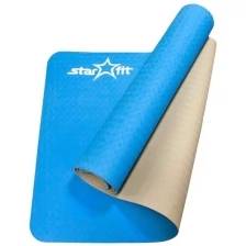 Коврик для йоги и фитнеса Core FM-201 173x61, TPE, темно-синий/синий, 0,4 см, Starfit