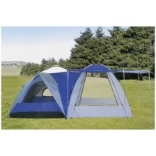 Четырехместная палатка XFY-1706, размер Д480*Ш240*В195, турисическая палатка сине-белая