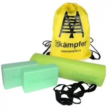 Комбо-набор для йоги Kampfer Combo Green зеленый/желтый