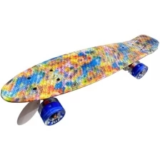 Penny Board / Пенни Борд 22 Акварель на светящихся колесах Fish Board Скейт