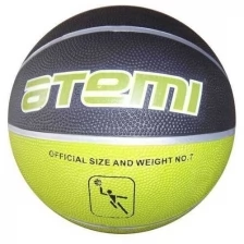Мяч баскетбольный ATEMI BB11, размер 7, резина, черно-зеленый