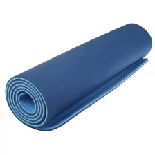 Коврик для йоги 183 x 61 x 0.8 см, двухцветный, цвет синий