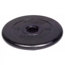 Диск обрезиненный Barbell d 51 мм черный 15,0 кг Atlet