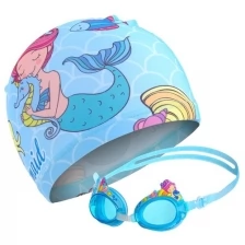 ONLITOP Набор детский «Русалка», шапка + очки для плавания