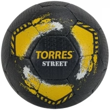 Мяч футбольный TORRES Street арт.F020225, р.5, 32 пан.. рез., 4 подкл. слоя, руч. сшив., чер-желтый