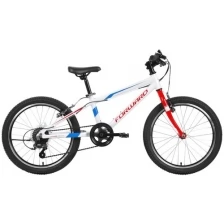 Велосипед горный хардтейл FORWARD RISE 20 2.0 20" 10,5" фиолетовый/желтый RBKW91607004 2019