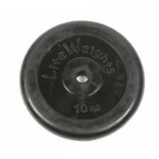 Диск обрезиненный Lite Weights 26 мм, 10 кг, черный (2477LW)
