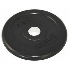 Диск обрезиненный STARFIT BB-202 1,25 кг, d=26 мм, стальная втулка, черный 1/16;