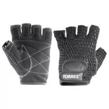 Перчатки для занятий спортом TORRES , PL6045S, р.S, хлопок, нат. замша, подбивка 6 мм, черные