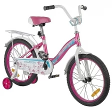 Велосипед 2-х колесный детский с дополнительными колесами. белый/розовый. арт. IT106108