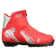 Ботинки лыжные TREK Olimpia NNN ИК, цвет красный, лого серебро, размер 37