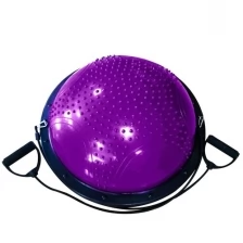 Полусфера для фитнеса массажная 60 см, Мяч Босу, балансировочная платформа CLIFF, фиолетовая