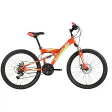 Велосипед Black One Ice FS 24 D (2021) one size красный/зелёный