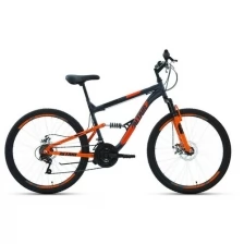 Велосипед горный двухподвес ALTAIR MTB FS 26 2.0 disc 26" 16" темно-серый/оранжевый RBKT1F16E015 2021 г.