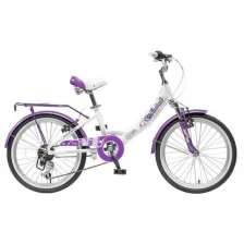 Детский велосипед NOVATRACK 20" Girlish, белый-сиреневый 20AH6V.GIRLISH.WT9