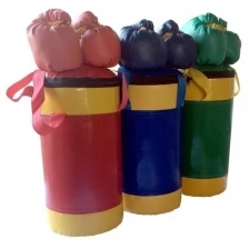 Набор боксерский детский КМС № 2 (мешок боксерский 5 кг + перчатки + трос) зелено/желтый