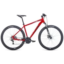 Велосипед горный хардтейл FORWARD APACHE 29 2.2 disc 29" 21" красный/серебристый RBKW1M39G015 2021