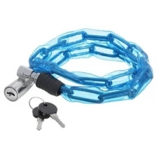 Замок велосипедный STG цепь в пластик, оплетке, синяя, с ключом, d 3,5х80 см (Х66520)