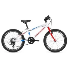 Велосипед горный хардтейл FORWARD RISE 20 2.0 20" 10,5" бело-красный RBKW91607003 2019