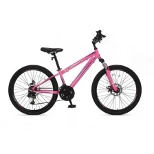 Велосипед горный хардтейл MAXXPRO STEELY 24 PRO 24" 12" розово-синий N2402-5 2021
